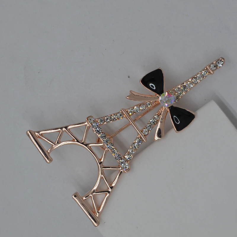 Zhen томоми Простые Романтические пирсинг Эйфелева башня Стразы значок корсаж