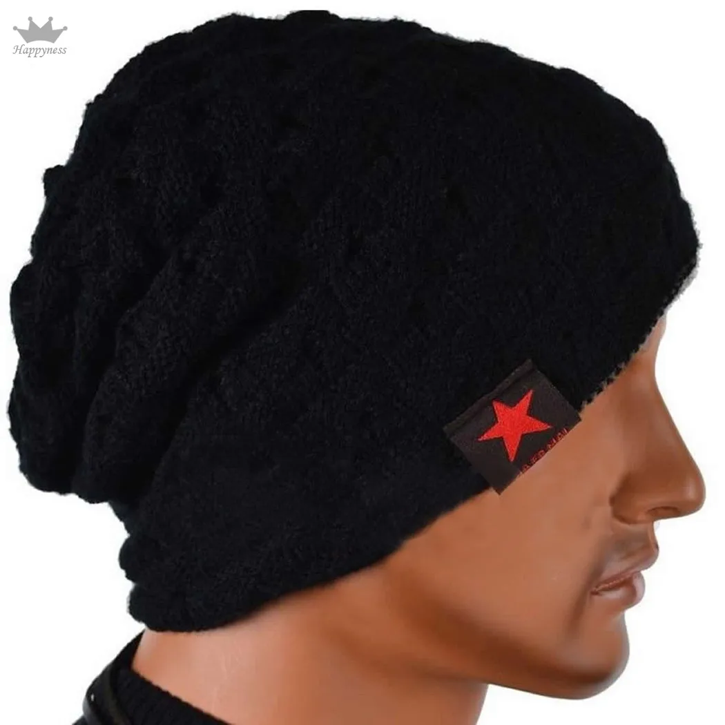 Мужская Шляпа Осень Зима Шерсть Шапочки Вязаные Крючком Теплую Шапку