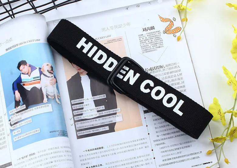 

Letters Chic Words Lovers Canvas Belts Street Harajuku Japanese Letters Jean Belts Hippop Rapper Rock Waist Accessory