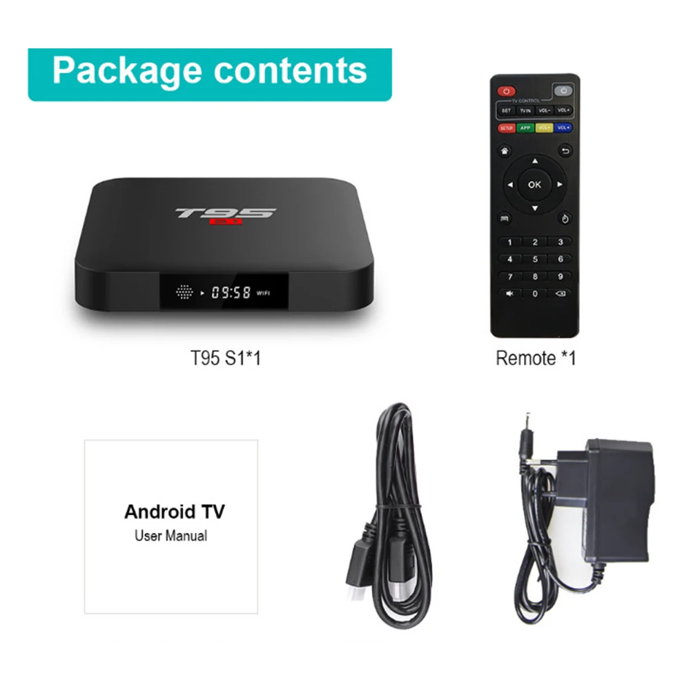 T95 R1 Smart Android 7 1 4 K GB + 8 ТВ Box Media Player Комплект Топ ядра WI FI Amlogic|ТВ-приставки и