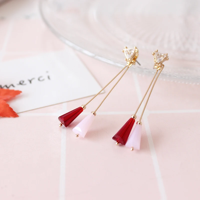 Бесплатная доставка модные женские ювелирные изделия красная подвеска Длинные