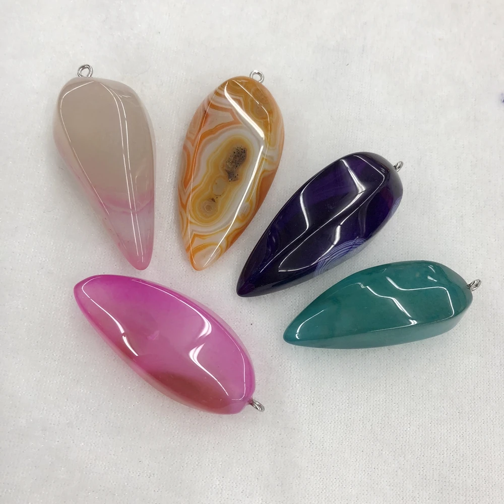 

Wholesale Mixed 10pcs Faceted Multi Agate Carnelian Pendant,Chilli Shape Pendant For Gem Stone Jewelry Necklace,Approx 45mm