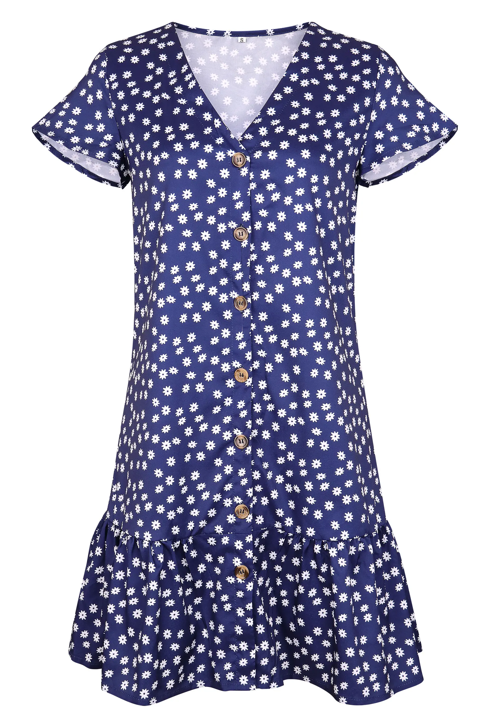 Womens Summer Mini Dress Ladies Short Sleeve Printing Beach Party Dot Sundress Casual Woman Night Dres | Женская одежда