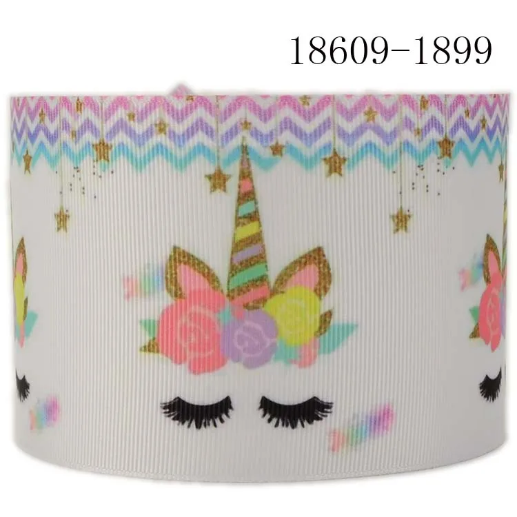 10 ярдов разные размеры лента с единорогом Розовый Единорог галстук/печатная