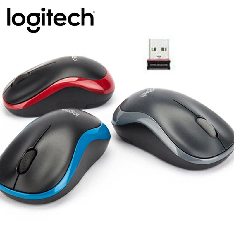 Оригинальная беспроводная мышь logitech M186 2,4G, оптическая эргономичная беспроводная мышь USB 1000 dpi, обновленная модель M185 в розничной упаковке
