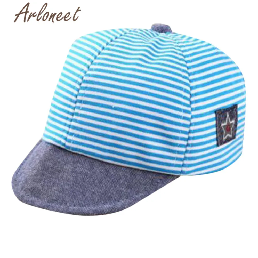 ARLONEET Fashion Baby hat Boys Girls Letter sun Eaves Baseball Cap Striped print Unisex Cotton 2019 New summer Snapback Hat | Детская