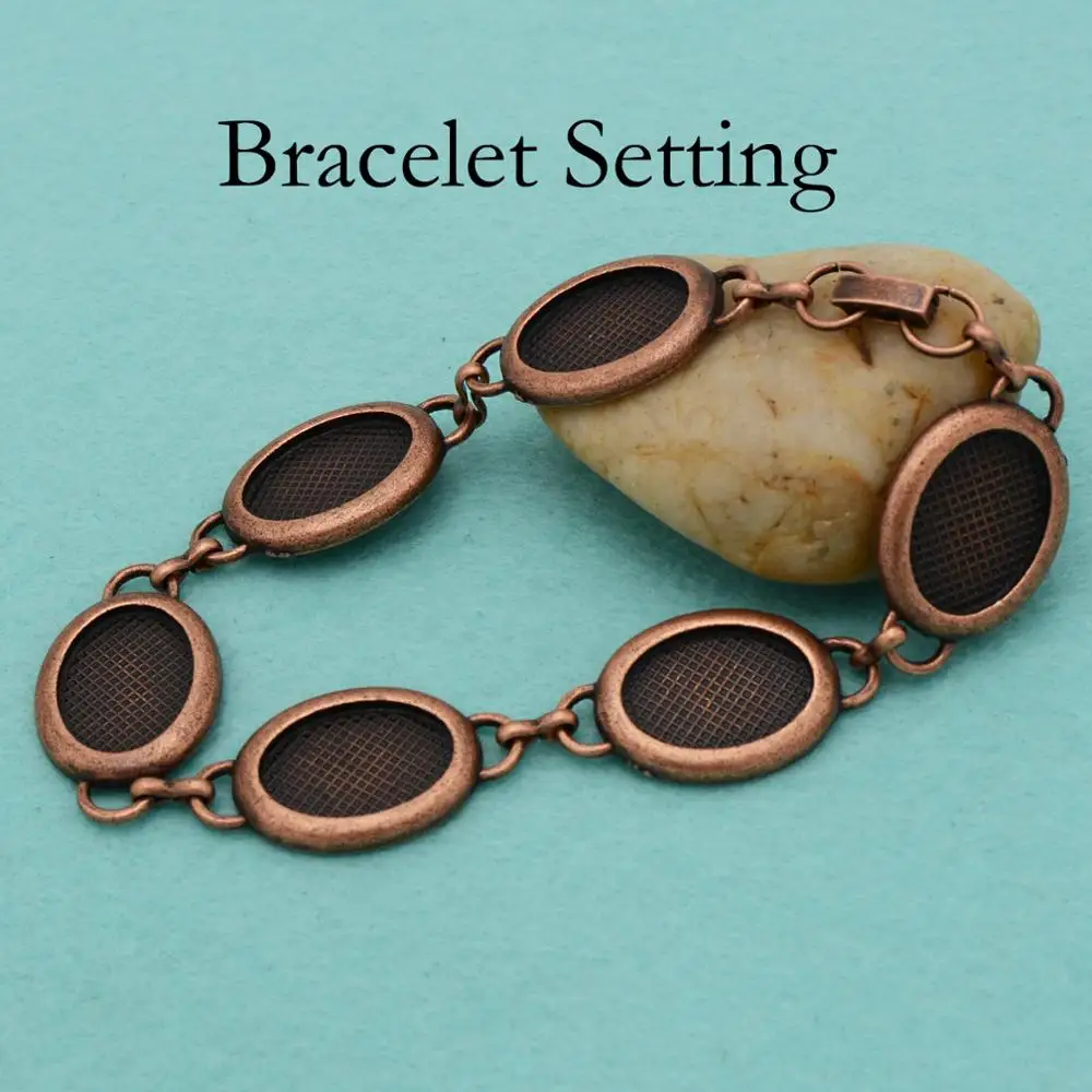 Заготовка для браслета 13x18 мм лоток овальное гнездо камня Безель ручной работы