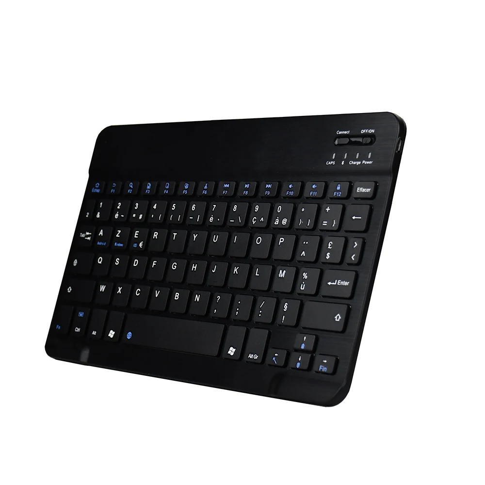 Zienstar тонкий 10 "AZERTY французский беспроводной Bluetooth клавиатура для IPAD Ноутбук