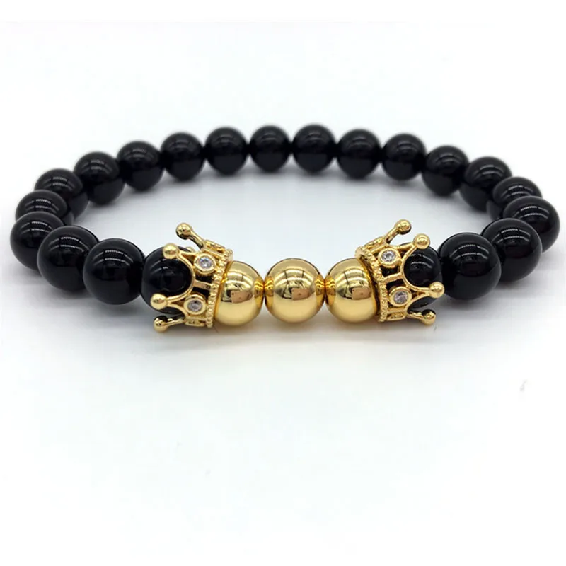 Винтажный Мужской браслет с короной 2020 новая мода Классический CZ шариком мужской
