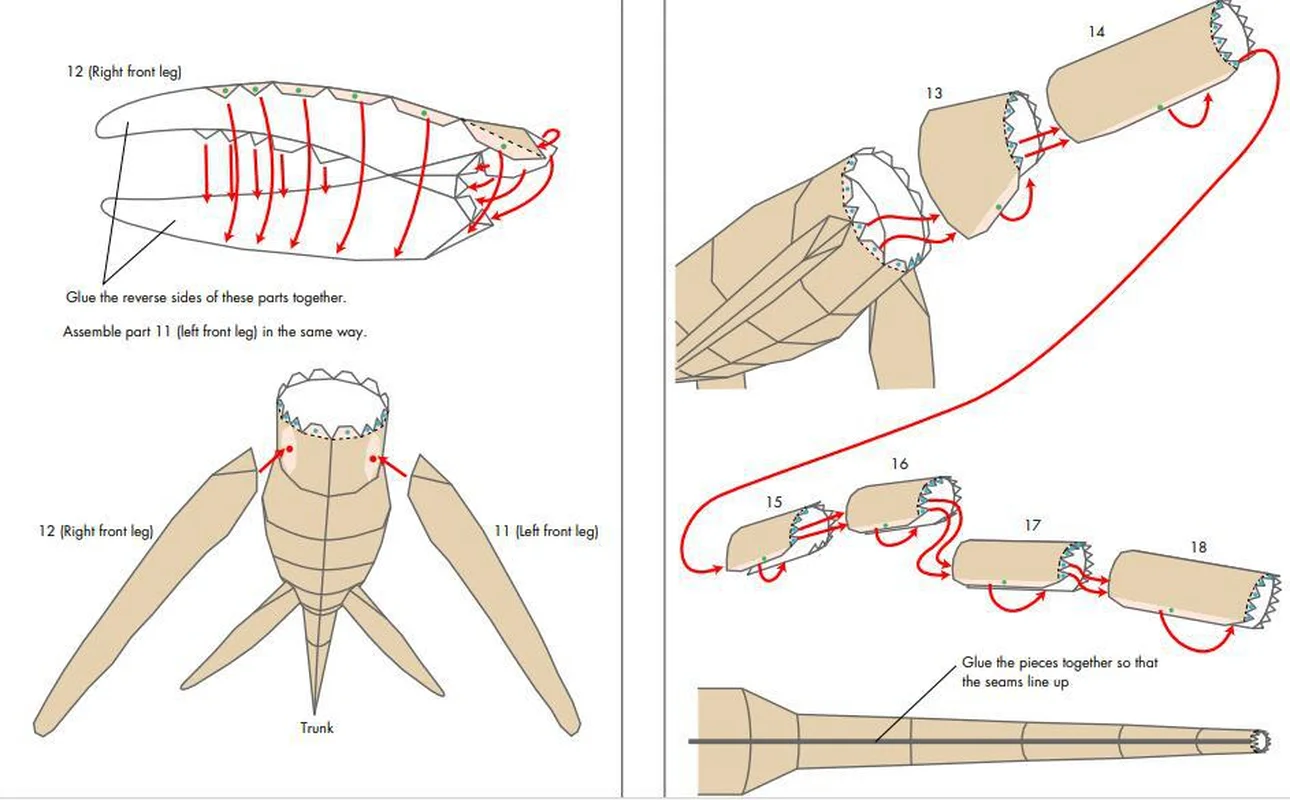 Бумажная 3D модель для детских садов с изображением тибы драконов оригами