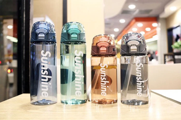 Sunshine бутылка для воды BPA бесплатно ЕС Сертификация спортивный для напитков Портативный силикагель соломы Тритан материал взрослые дети спортивные бутылки