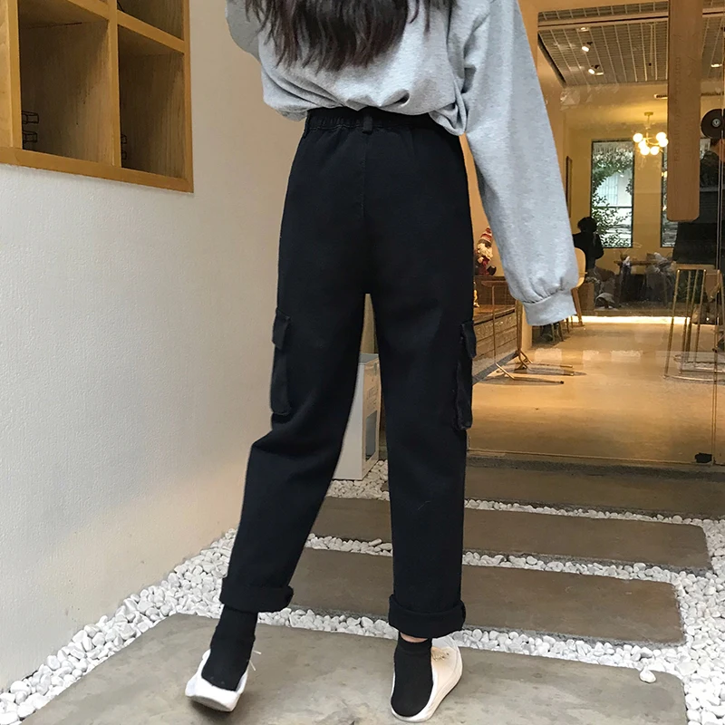 Женские джинсы femme 2019 nouveau весенние осенние тонкие с высокой талией широкие