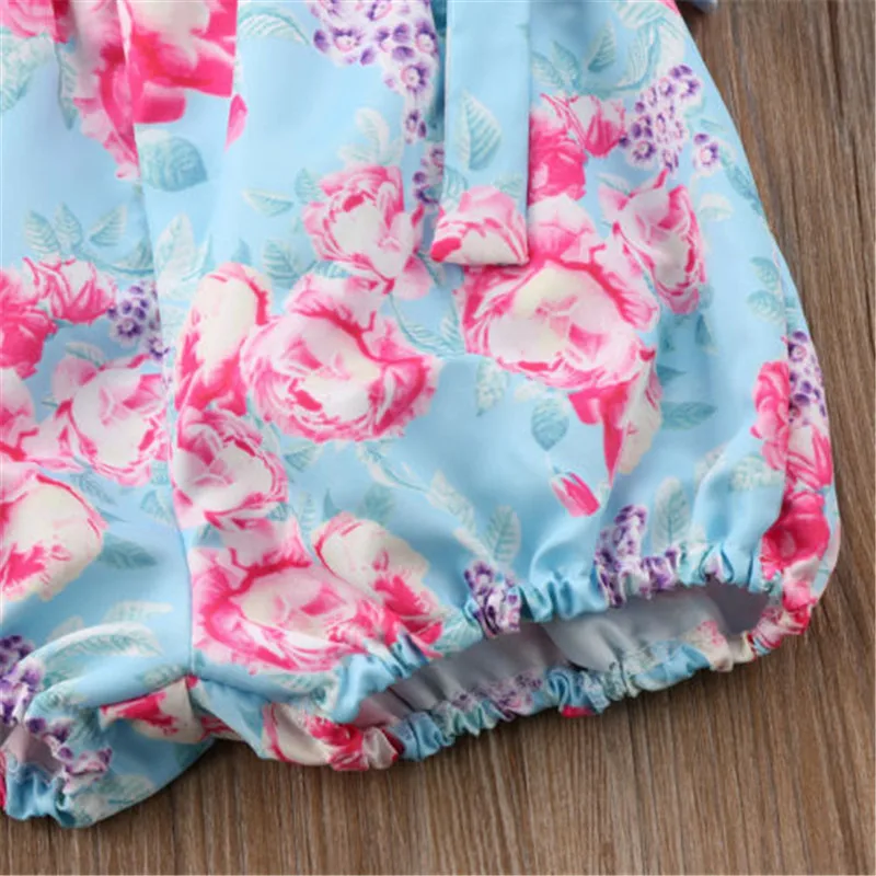 Girls Lace Newborn Baby Floral Bodysuit Summer Sleeveless Girl Clothing Bow Round Neck Backless Jumpsuit Sunsuit Outfits Pretty | Детская