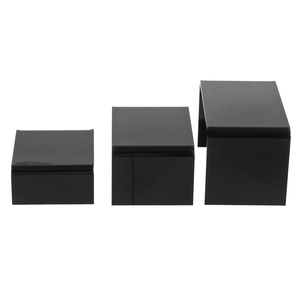 3Pcs/Set Acrylic Display Bridges Riser Shelf Plinths Retail Stall Shoe Racks Jewelry Figurines Collection Stand Holder Black