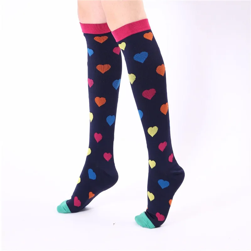 Electrocardiogram Dot Fitness Design Women Support Compression Socks Loving Breathable Quick Dry | Женская одежда