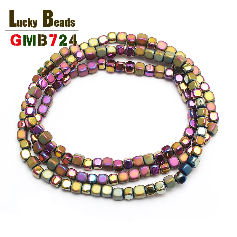 Бусины из натурального камня 3 мм квадратные матовые гематита для изготовления