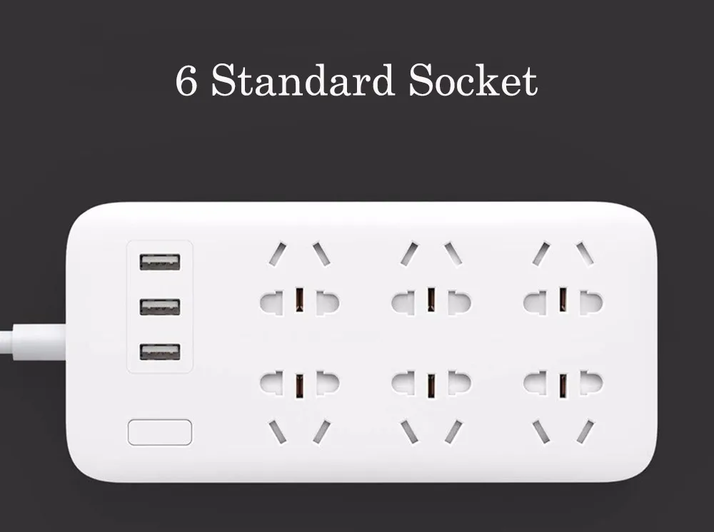 Xiaomi Mijia power Strip 2A Быстрая зарядка 3 USB удлинитель 6 Стандартный гнездовой адаптер