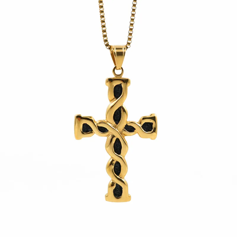 Stianless Стали Золотой Крест Pattern Подвески Ожерелье Аксессуары Ювелирные Изделия