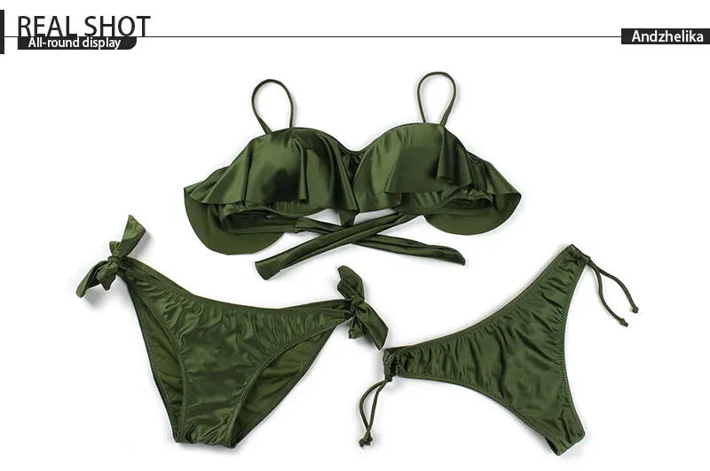 Andzhelika bikini женский купальник бикини с эффектом пуш апп и двумя плавками