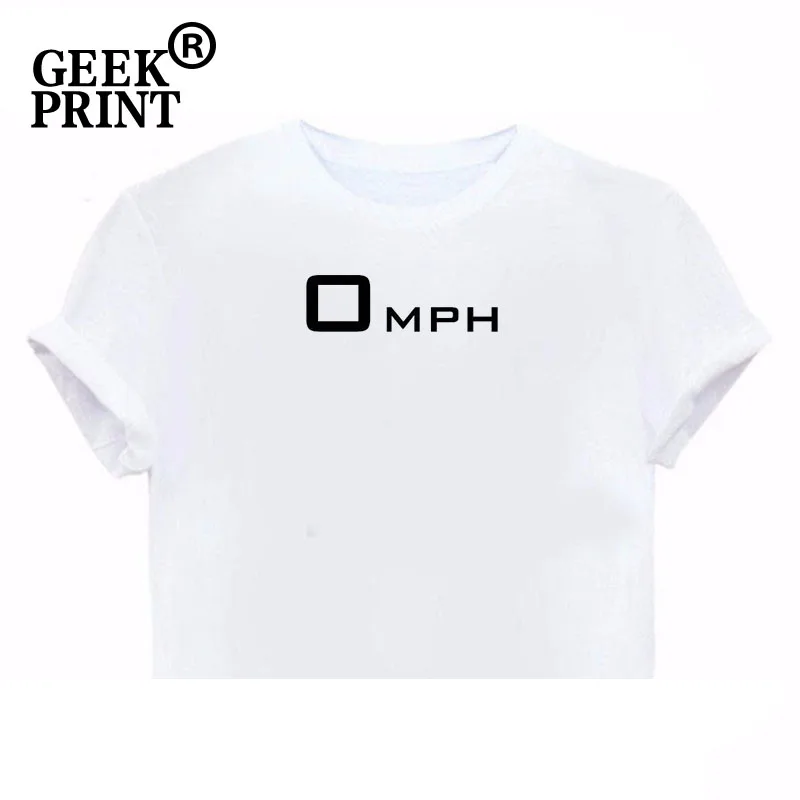 Женские топы 0 миль/ч футболки с логотипом женские милями в час забавная шутка