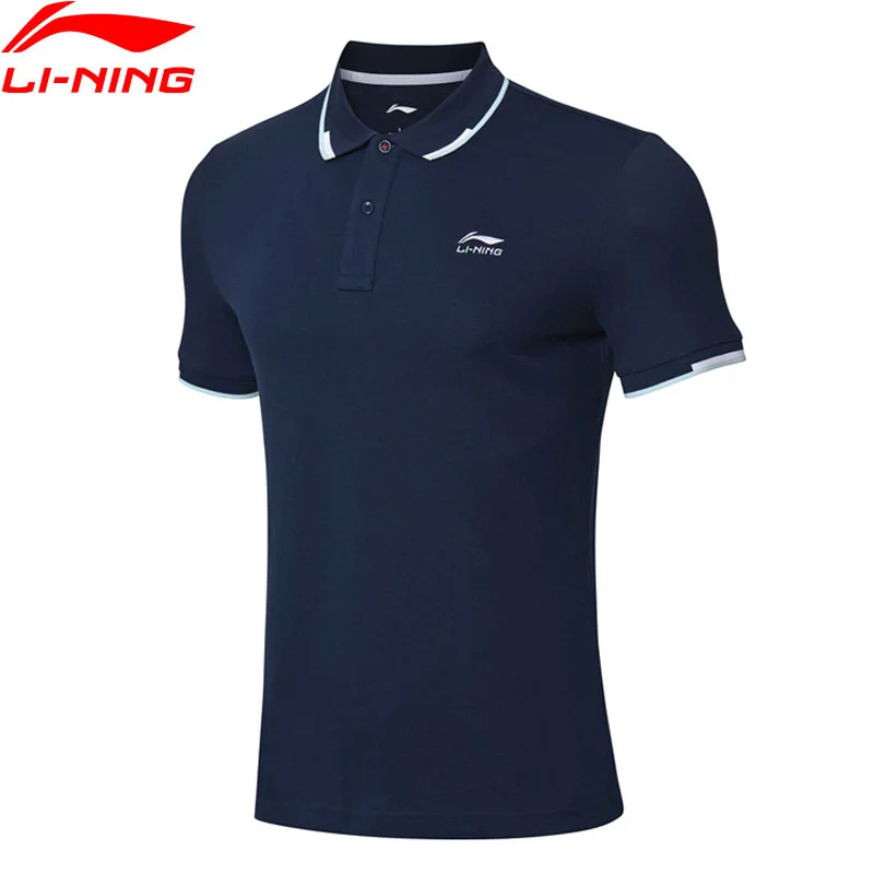 Li Ning мужские трендовые спортивные поло дышащие 60% хлопок 40% полиэстеровый обычный