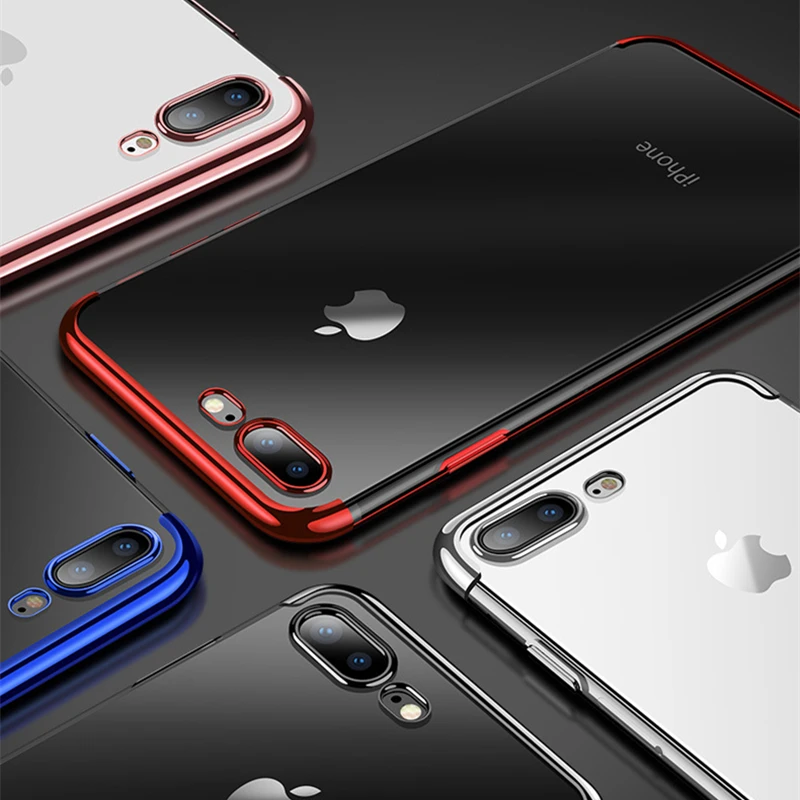 Роскошный прозрачный чехол из ТПУ для iPhone X XS Max XR 5 5S SE 6 6S 7 8 Plus мягкий силиконовый