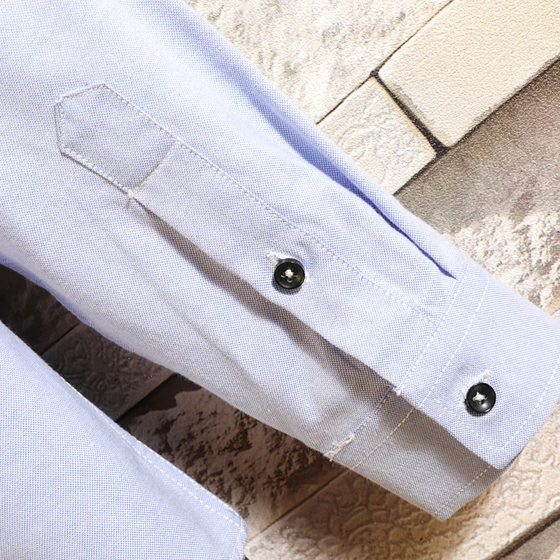 

2019 New Arrival Men's Long Sleeve Shirt Pure Cotton Social Oxford Mens Dress Shirt Color matching Shirt Men Casual Shirts