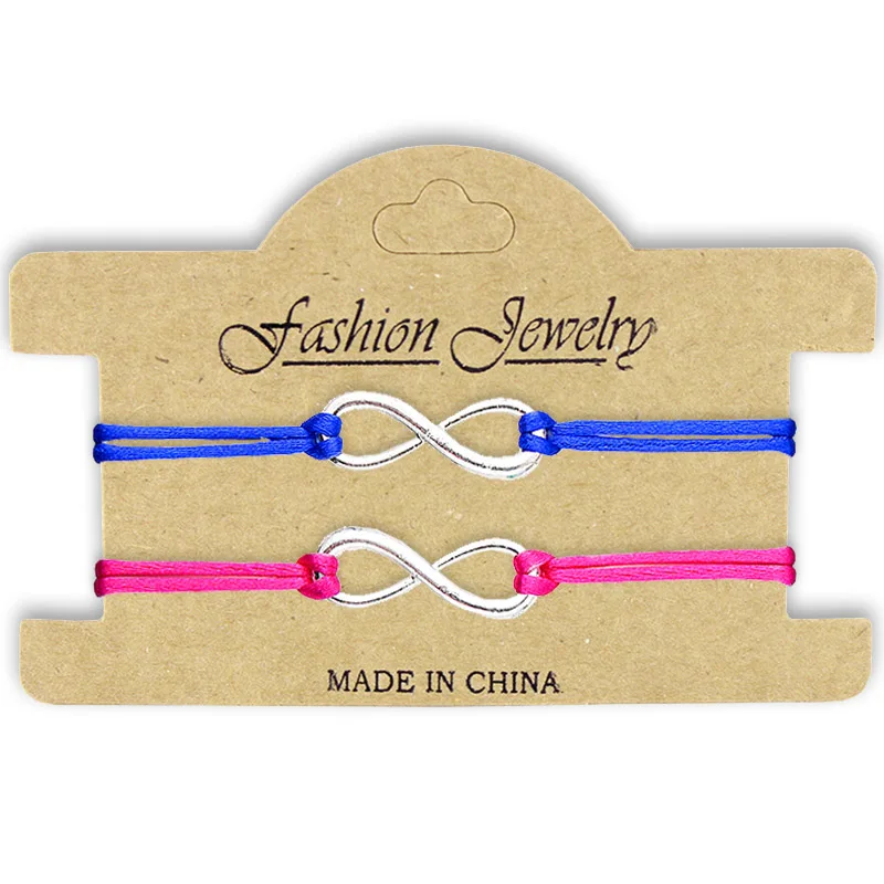 Sapphire and rose Sweble новая одежда для маленькой девочки 2 шт./компл. Вместе навсегда любовь, бесконечность, браслет для любителей Красная Нить пара Браслеты, ювелирное изделие, подарок регулируемый - Окраска металла: Sapphire and rose