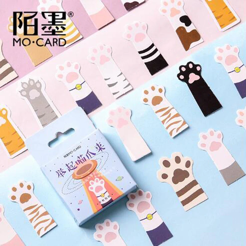 Kawaii Cat's Paw Mini Paper Decoration DIY Scrapbook Notebook Album seal Sticker Stationery Holiday gift Girl 45Pcs/box | Канцтовары