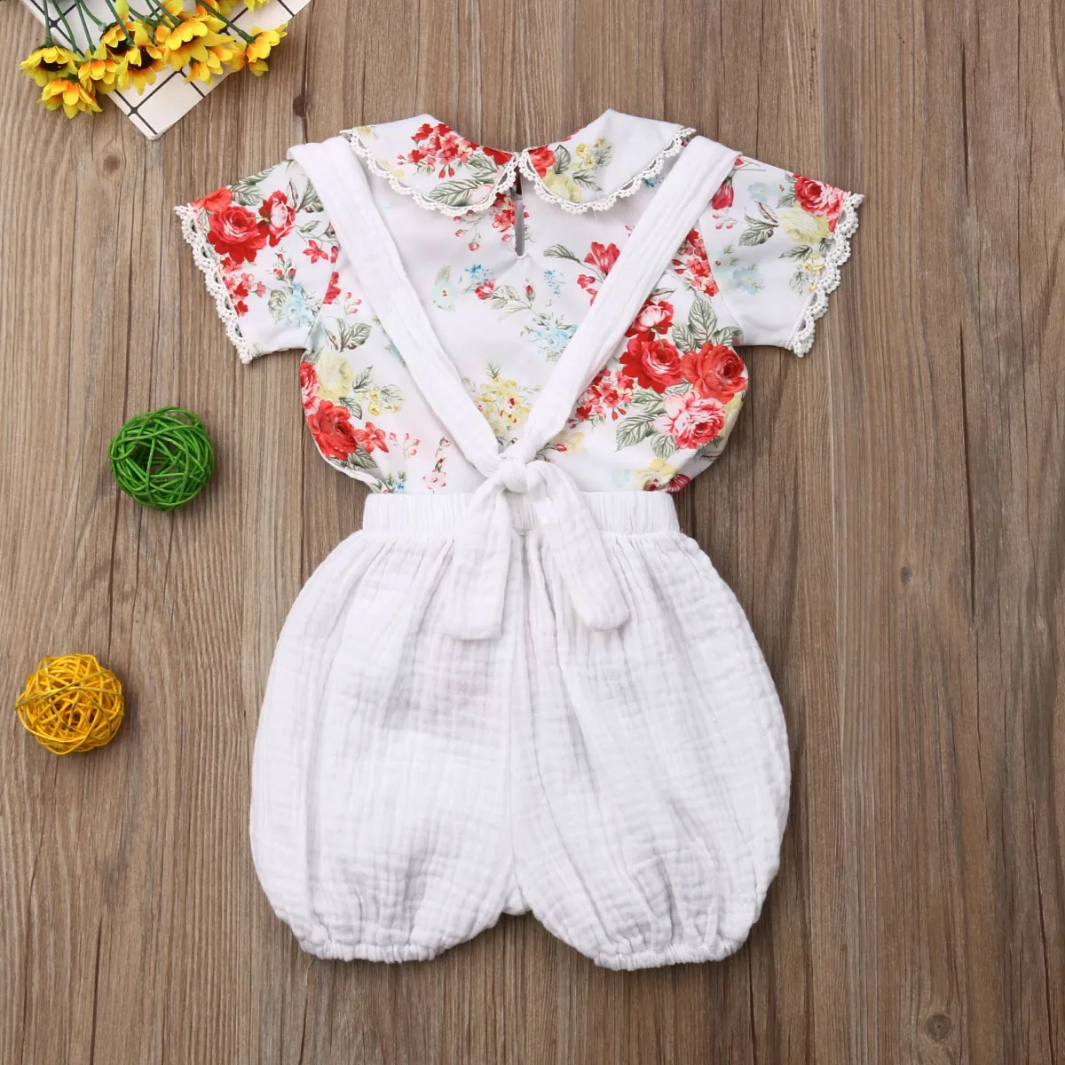 2019 Детская летняя одежда детский цветочный комплект одежды для маленьких