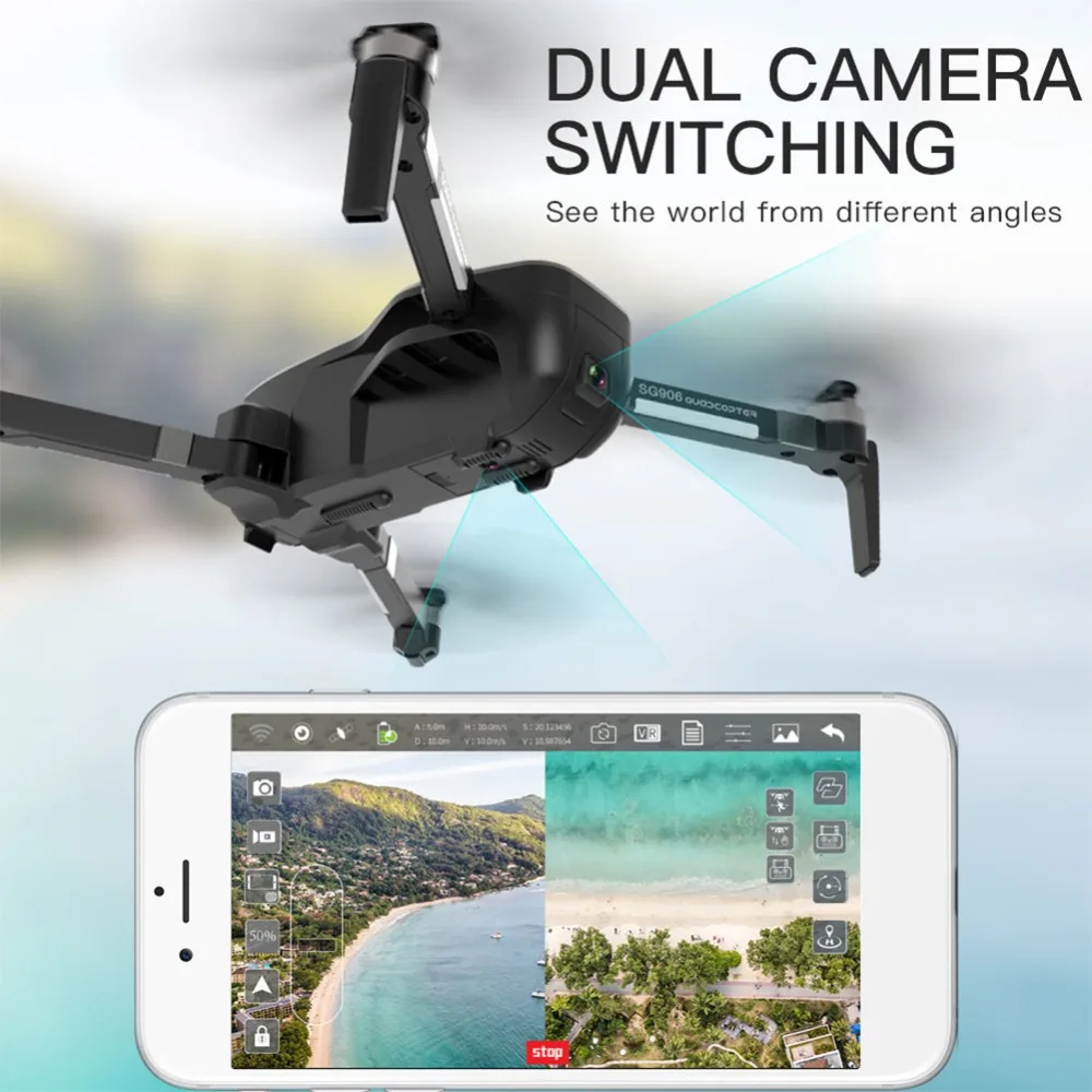 SG906 Дрон GPS 5G WIFI FPV 4K HD камера бесщеточный селфи складной Радиоуправляемый