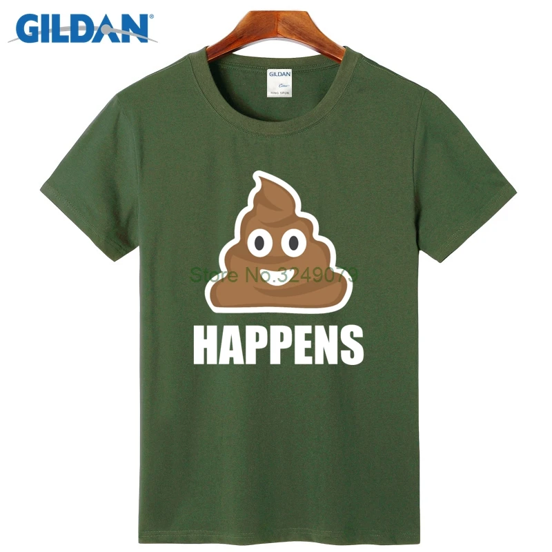 Происходит poop Emoji Смайлик Футболка Дизайн и печати Мода 2017 г. рубашка Для мужчин