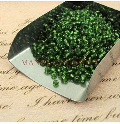 Бесплатная доставка 200 г широкий 2 мм трава зеленая стекло спейсерной бусины
