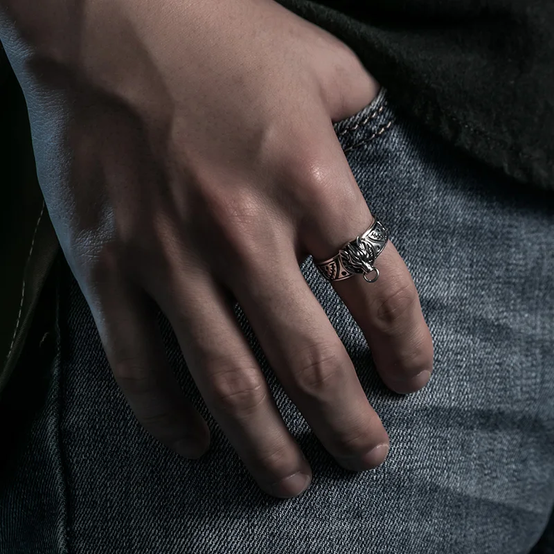 Final Fantasy Ring S925 Серебряная Игра Волк винтажные мужские женские кольца костюм