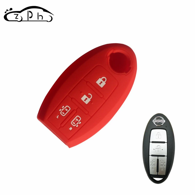 

4 Button Silicone Car Key Cover For Nissan jdm e51 elgrand qashqai juke x-trail note tiida almera Altima Serena C26 Key Case Hot