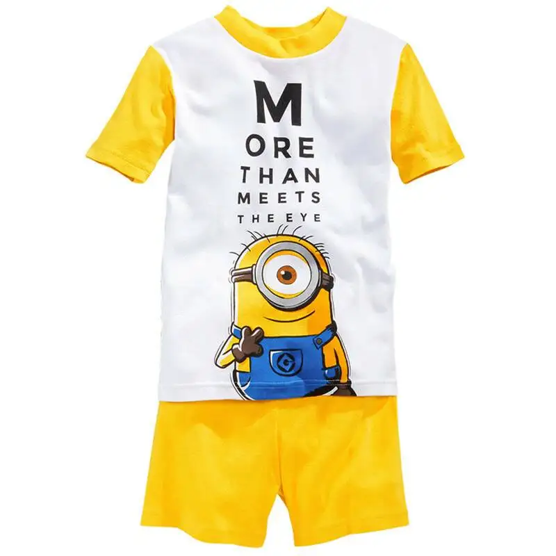 Baby Girls Sleepwear Boys Minions Pajamas Suits Cotton Kid Pyjamas Cartoon Toddler Nightwear Clothing Set Soft Children | Детская одежда