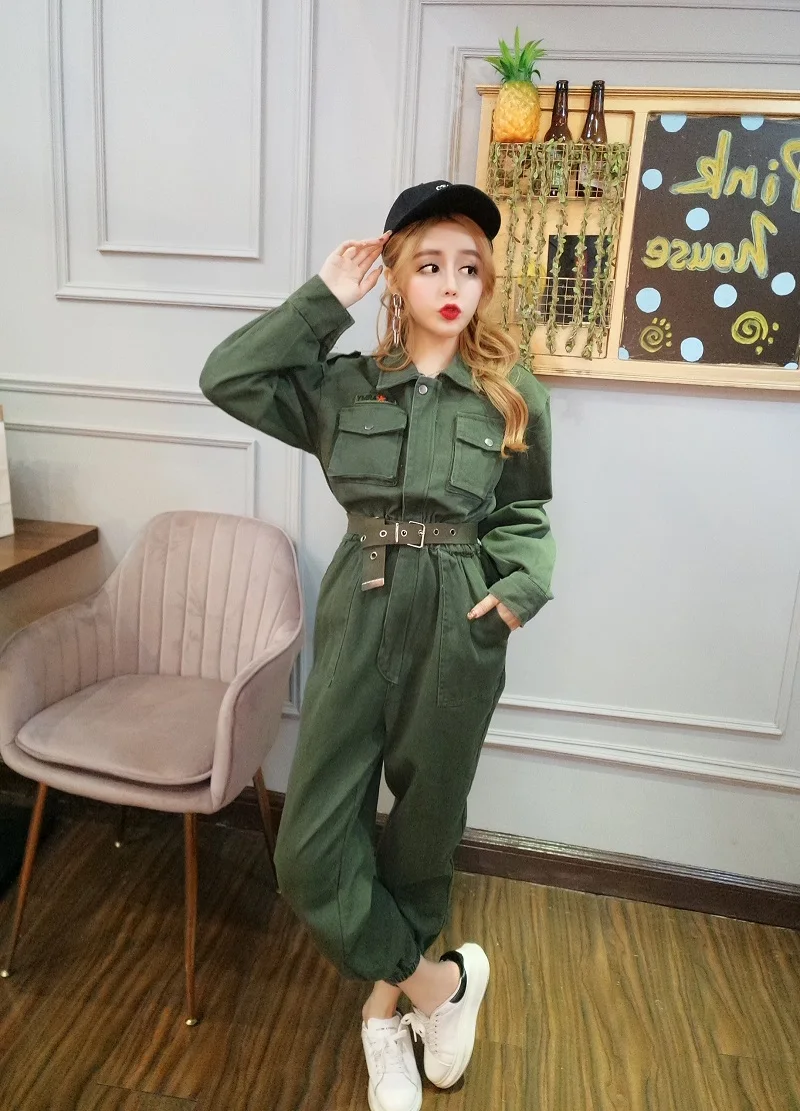 Limiguyue джинсовый комбинезон женский комбинезон ковбойский сафари armygreen джинсовый повседневный комбинезон с отложным воротником женский комбинезон с поясом T436
