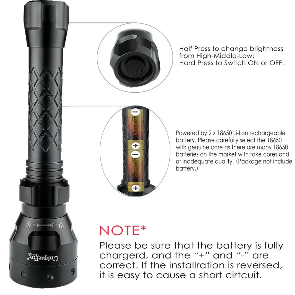 UniqueFire 1406 IR 850nm Flashlight Adjustable Hog and Coyote Hunting Infrared Led Lighting Lamp+One-Slot Charger Torch Set | Лампы и