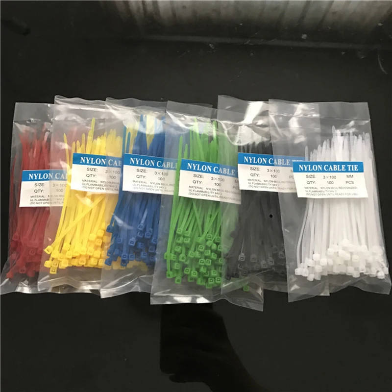 100pcs Nylon Cable Ties 3*100 Plastic Wire Zip Self-locking Material 66 | Обустройство дома