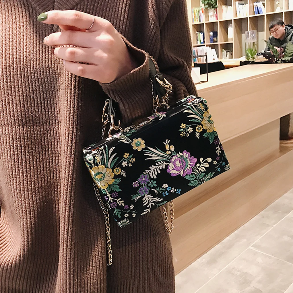 Модная вечерняя сумка клатч с цепочкой кошелек вышитыми цветами в китайском