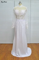 loveable a line high neck see through lace court train open back bridal gowns with beads wedding dresses