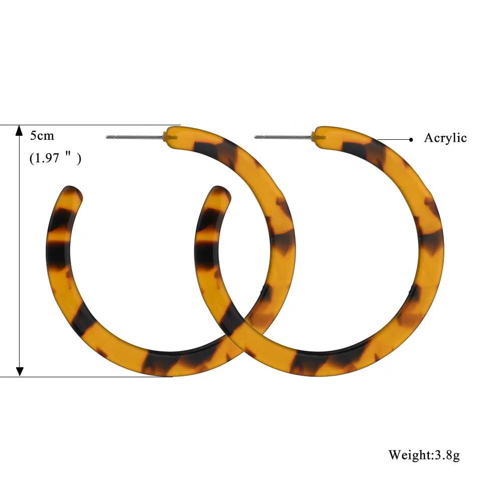 GEREIT Простые Ювелирные Изделия Красочные акриловые серьги с буквами C Форма
