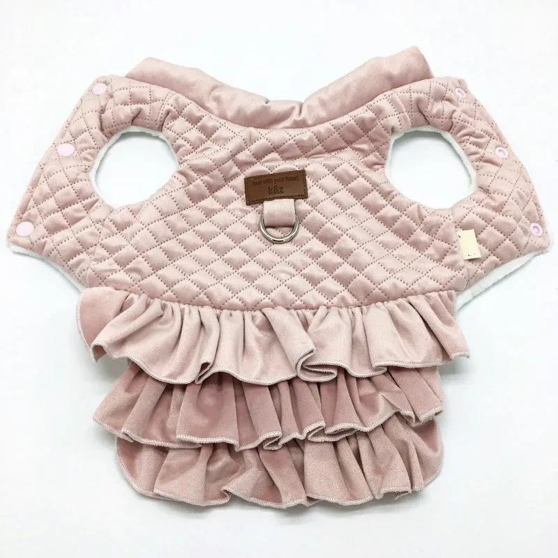 Зимняя розовая одежда для щенков куртки маленьких питомцев хлопковая теплая
