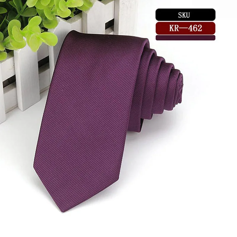 STKR 462 KR456-477, 6 см, брендовые, полиэфирные, шелковые галстуки, мужские, тонкие, обтягивающие, узкие, костюмы, галстук, однотонный, желтый, красный, темно-синий, фиолетовый, вечерние галстуки - Цвет: STKR 462