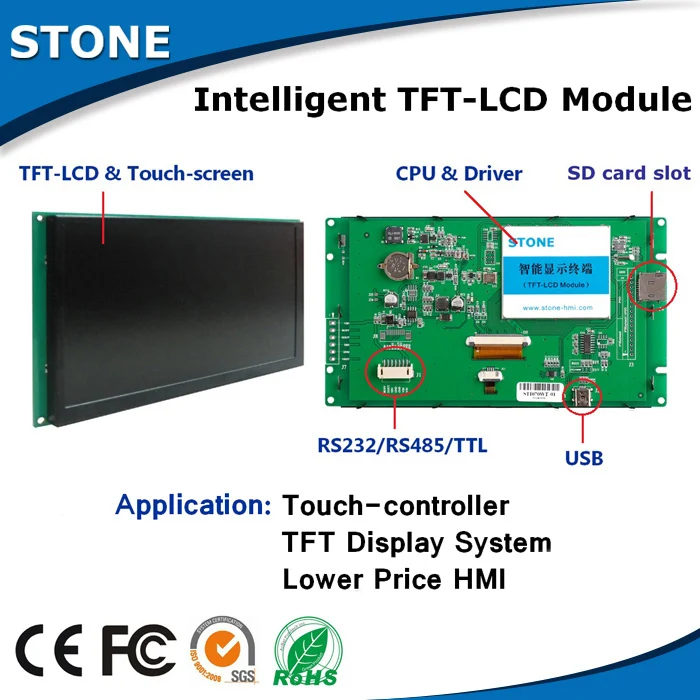3.5 inch tft lcd monitor module with CPU & driver can use command to controll