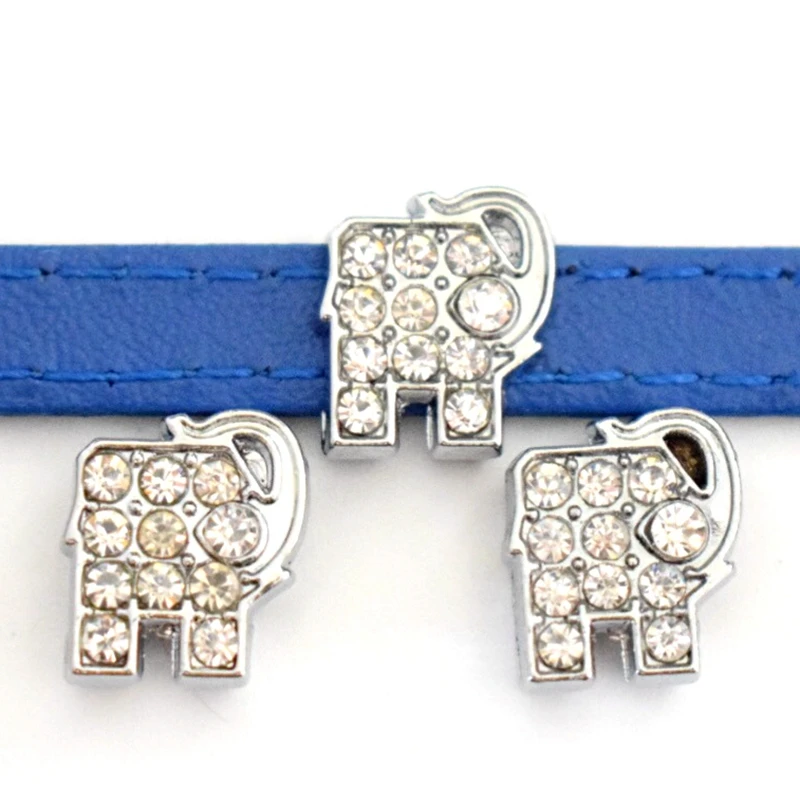 8 мм полностью хрустальные подвески в виде слона металлические бусины с плоским