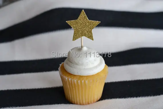 

cheap Star Glitter Cupcake Toppers party Toothpicks - Food Picks wedding bridal shower birthday baby shower cupcake topper