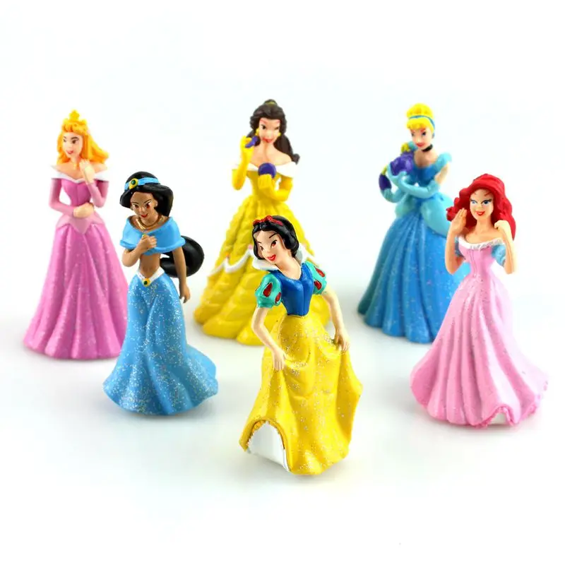 Мультяшные игрушки Disney 6 шт./компл. 8 см Принцесса Белоснежка Ариэль Золушка Белль