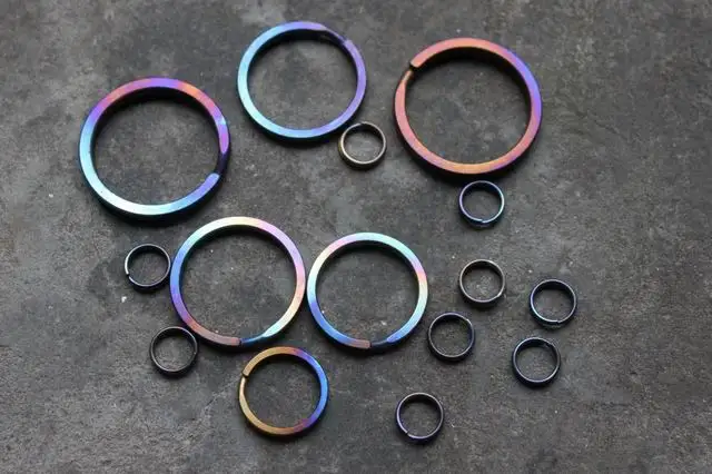 

Rainbow Color Titanium Alloy EDC Ultra Light Key Hanging Key Ring Diy Accessories Key Chain Clip Keychain Multi Tools
