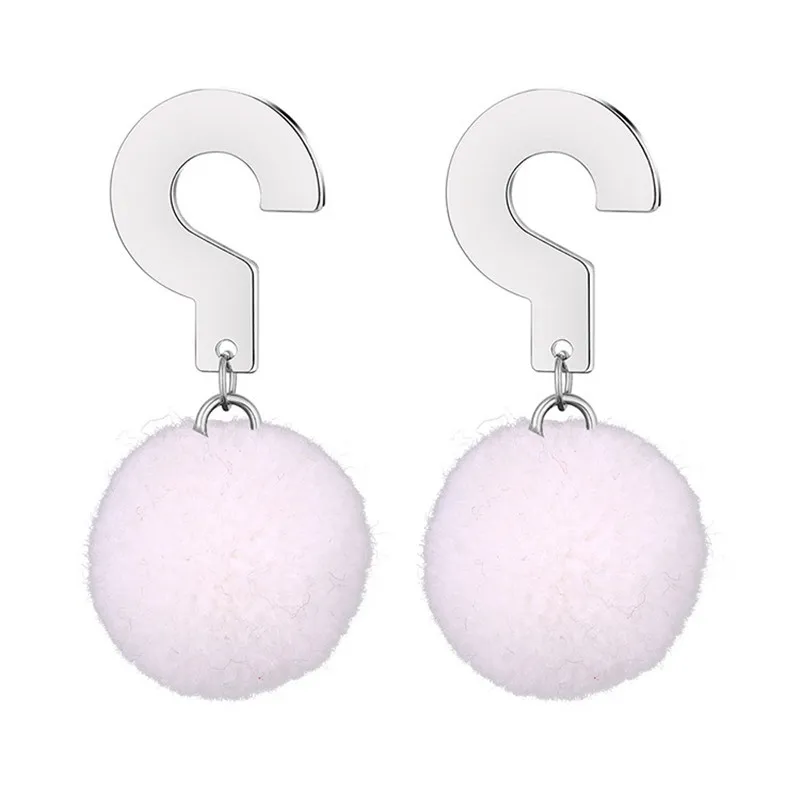 Doreen Box Fashion Stud Earrings Exaggerated Vintage For Women Question Mark-Shaped Hand Made Plush Ball Party Jewelry 1 Pair | Украшения и
